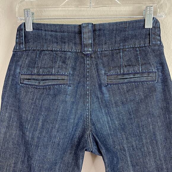 Banana Republic Urban Denim Capris Women's 6 Trouser Low Rise Cuffed Dark Wash - Picture 4 of 7